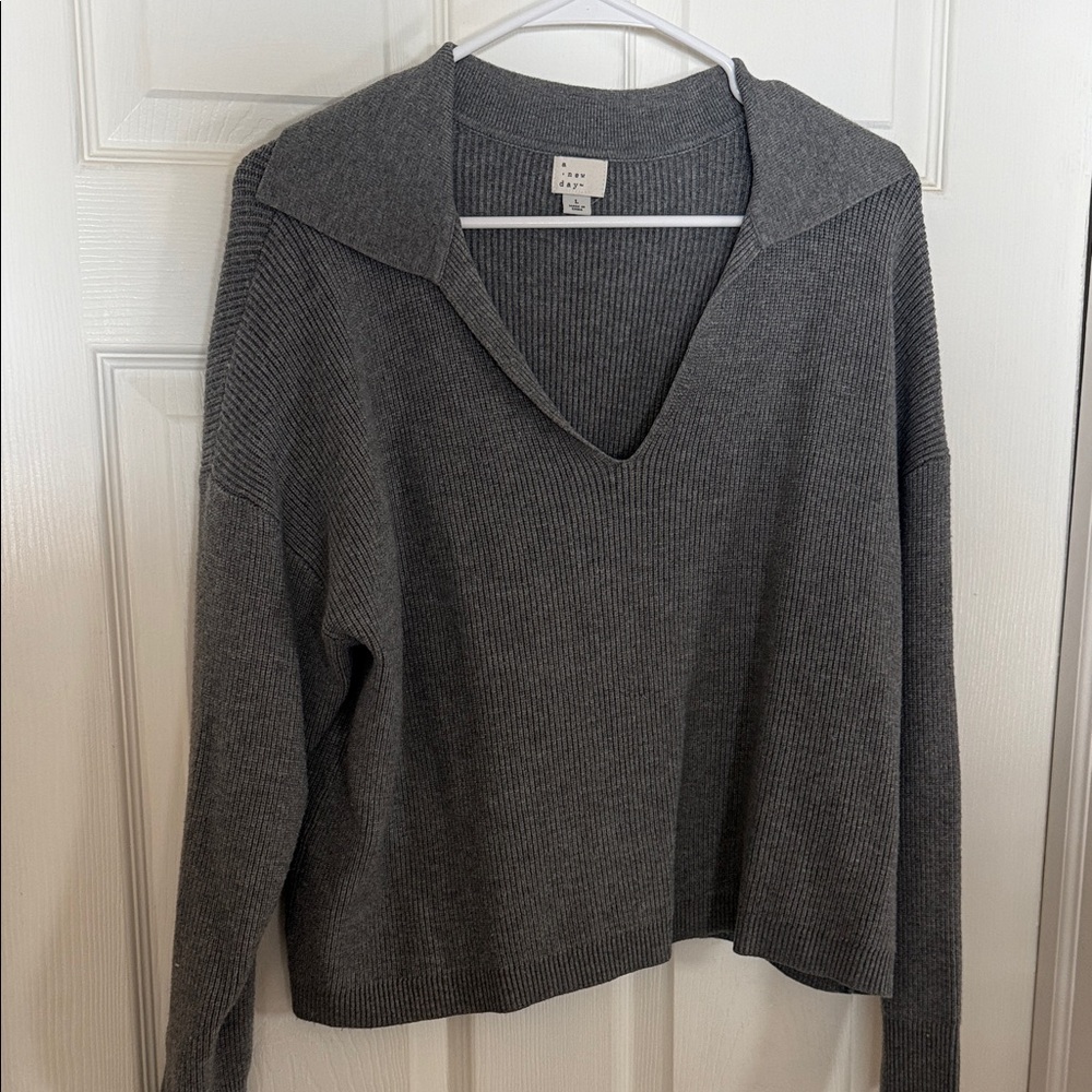 a new day Charcoal V-Neck Sweater